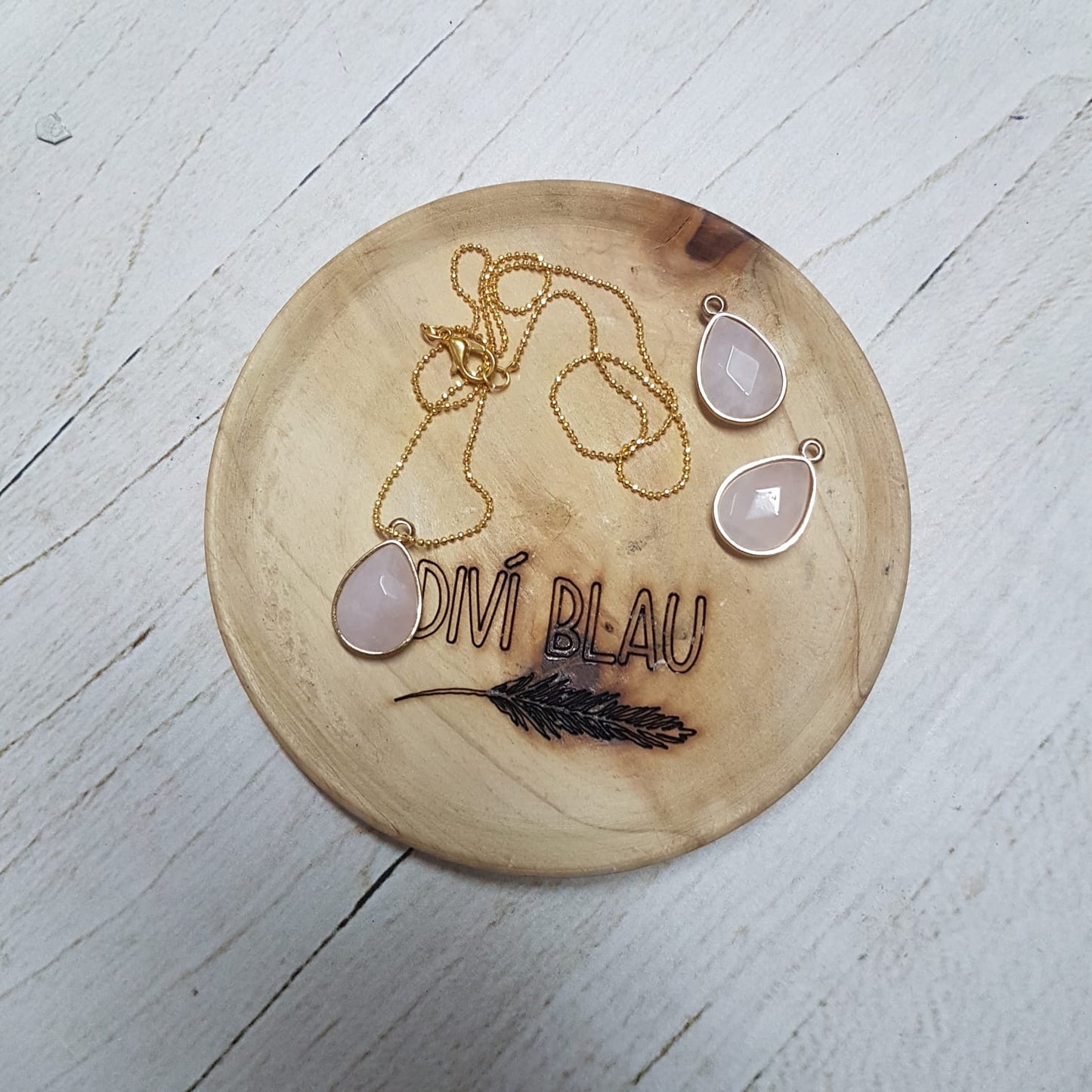 CADENA GOTA CUARZO ROSA