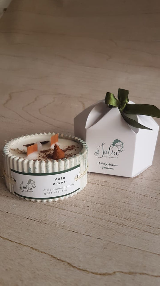 VELA CON CRISTALES - AMOR