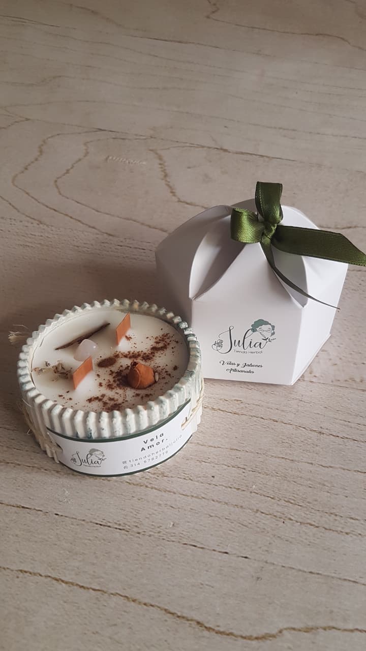 VELA CON CRISTALES - AMOR