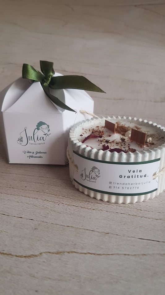 VELA CON CRISTALES - GRATITUD